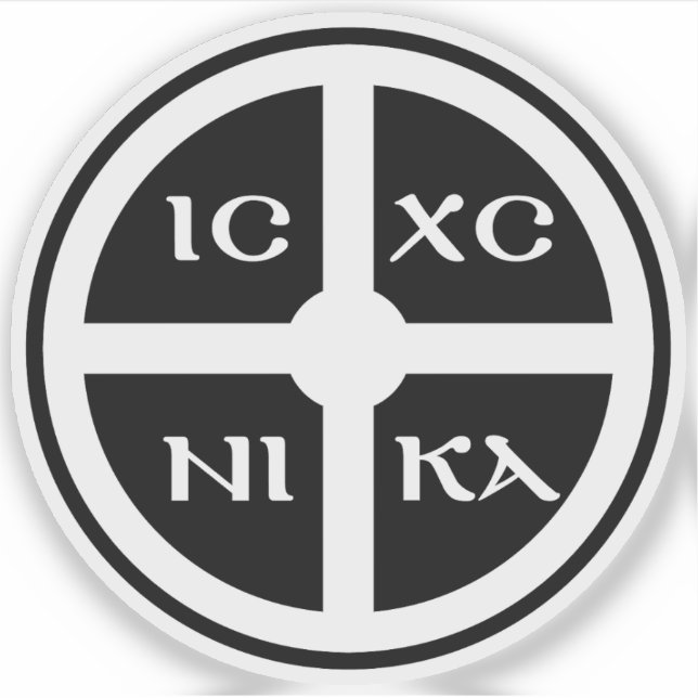 Sticker The ICXC NIKA Cross - Jesus Christ Symbol (white) (Devant)
