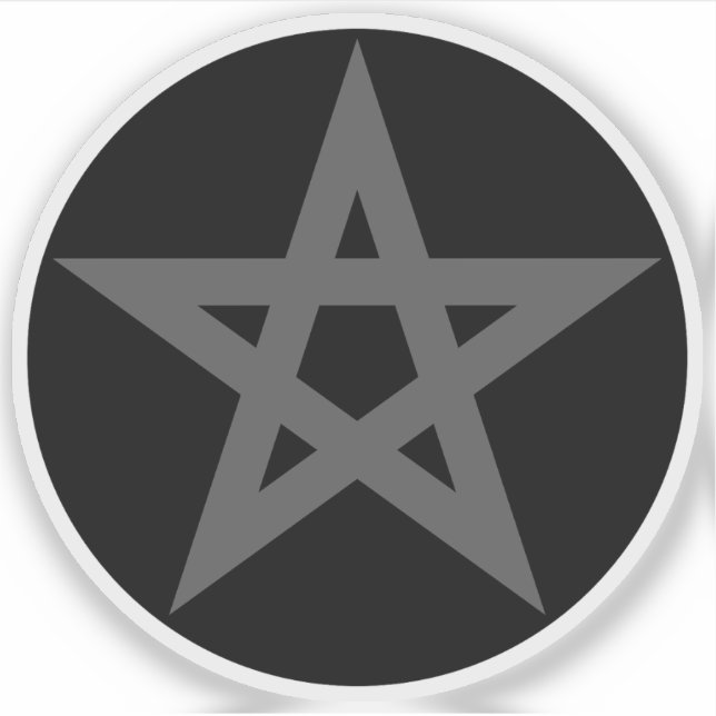 Sticker The Pentagram (grey on black) (Devant)