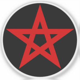Sticker The Pentagram (red on black)