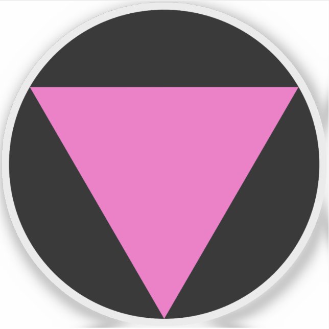 Sticker The Pink Triangle - LGBT Gay Pride (on black) (Devant)