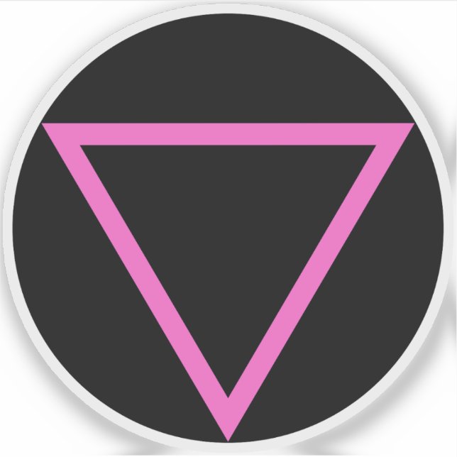 Sticker The Pink Triangle v2 - LGBT Gay Pride (on black) (Devant)