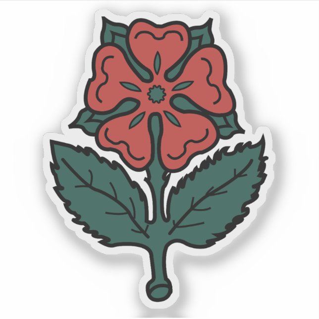 Sticker The Red Rose of Lancaster, Montreal flag, Canada (Devant)