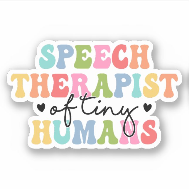 Sticker Thérapeute De La Parole De Minuscules Humains (Devant)