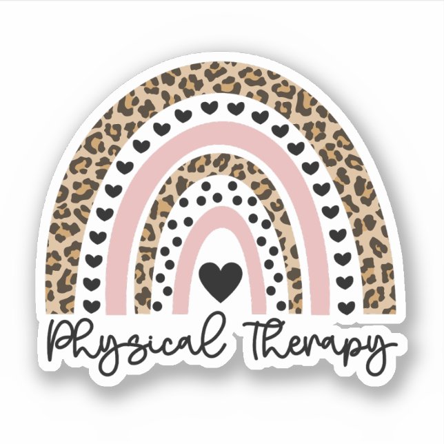 Sticker Thérapie physique mignonne Arc-en-ciel, physiothér (Devant)