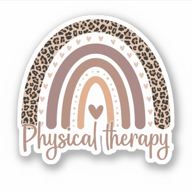 Sticker Thérapie physique mignonne Arc-en-ciel, physiothér (Devant)