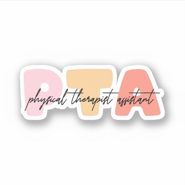 Sticker Thérapie physique, physiothérapeute adjoint PTA (Devant)