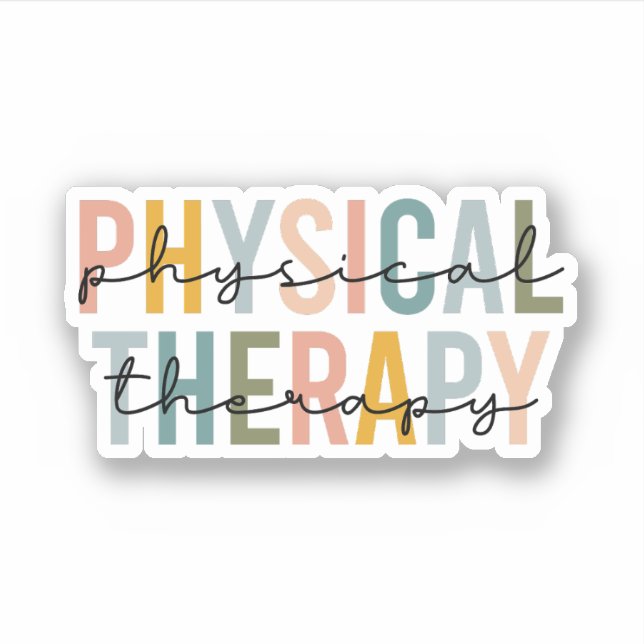 Sticker Thérapie physique, physiothérapeute adjoint PTA (Devant)
