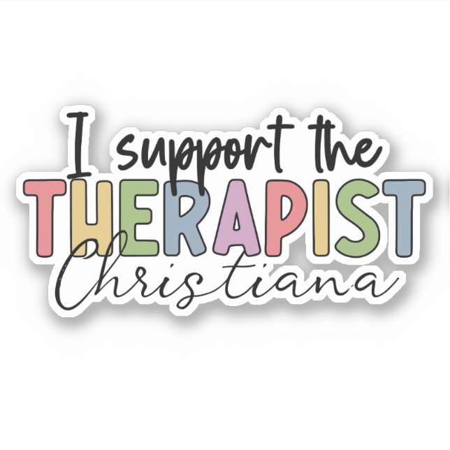 Sticker Thérapiste personnalisé Thérapie Admin Support Per (Devant)