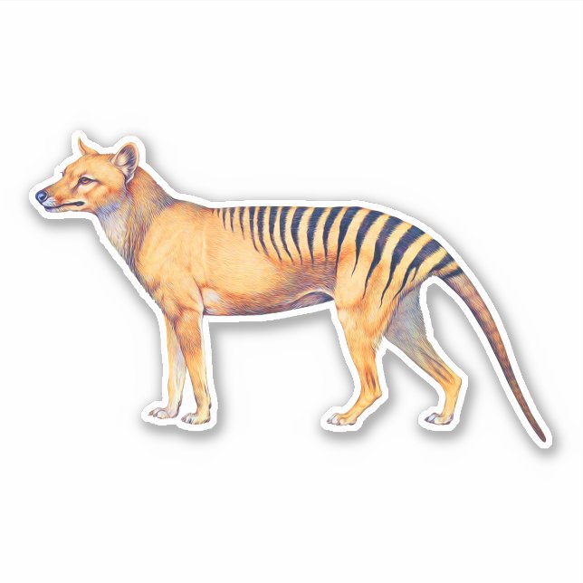 Sticker Thylacine (Tigre de Tasmanie) (Devant)