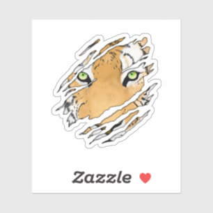 Sticker Tiger Face À L'Art De La Faune