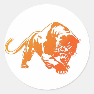 Sticker Tiger Transparent Orange En Colère