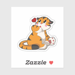 Sticker Tigre avec coeur