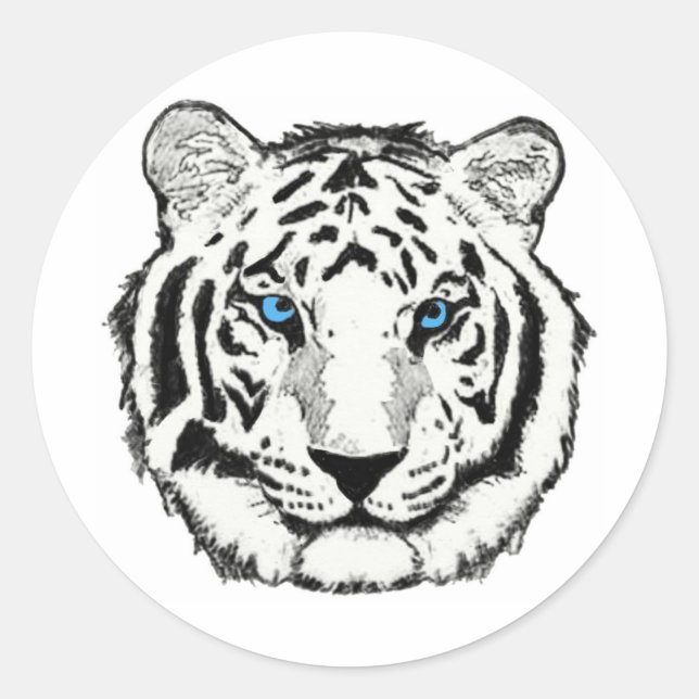 sticker tigre blanc (Devant)