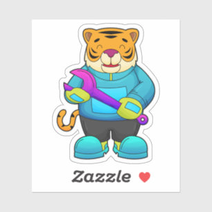 Sticker Tigre comme mécanique avec clé