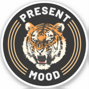 Sticker Tigre en colère de l'humeur actuelle
