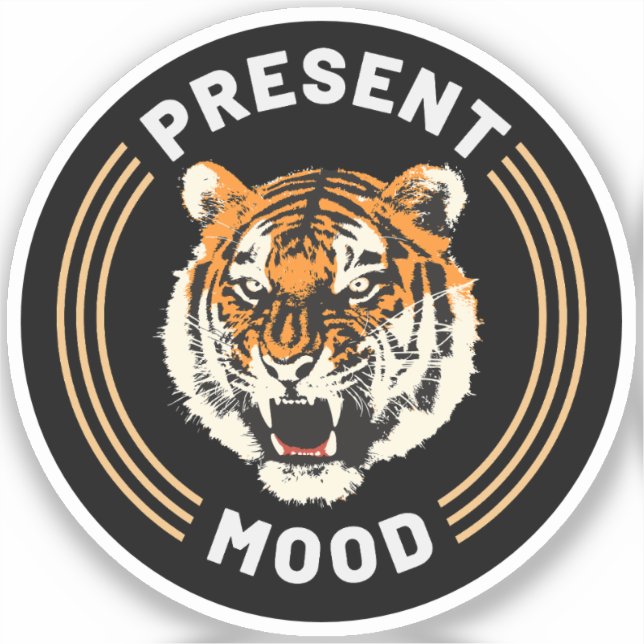 Sticker Tigre en colère de l'humeur actuelle (Recto)