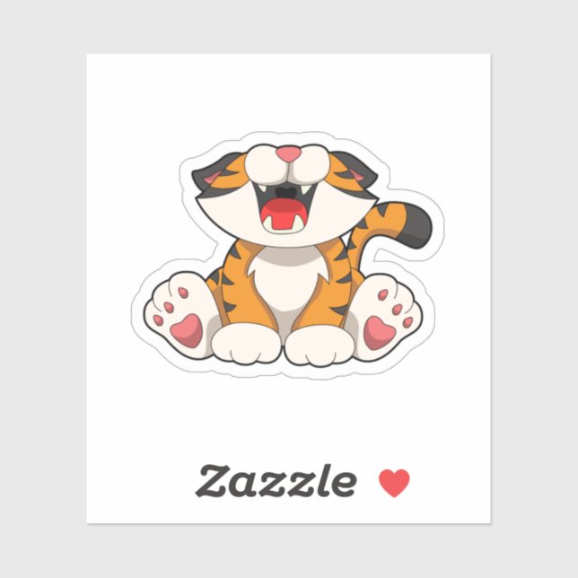 Sticker Tigre rougissant (Feuille)