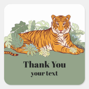 sticker tigre, salutation, merci jungle animale