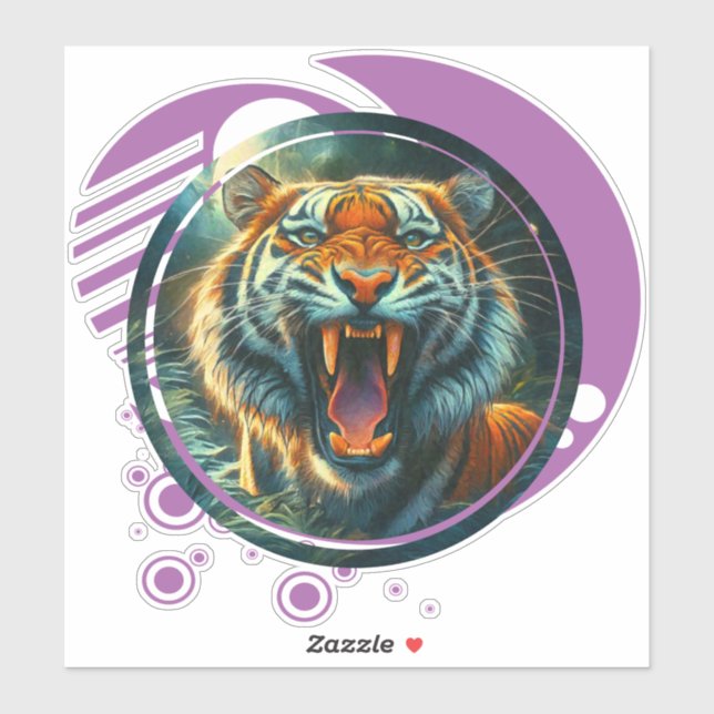 Sticker Tigre torride (Feuille)