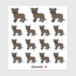 Sticker Tigres Staffordshire Bull Terrier Chiens de Dessin
