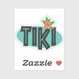 Sticker Tiki avec la fleur Hibiscus
