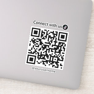 Sticker Tiktok Se Connecter Avec Us Qr Code Blanc