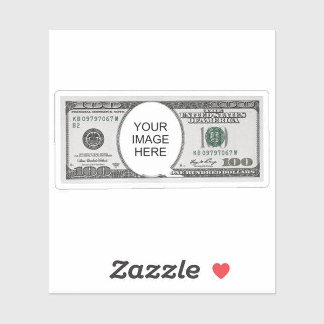 Sticker Tile Design With Your Image On 100 Dollar Images  (Feuille)