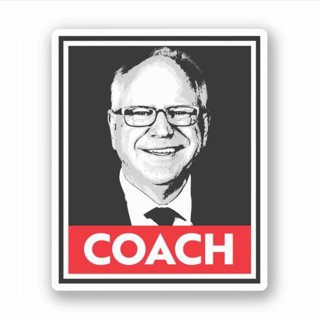 Sticker Tim Walz COACH (Devant)