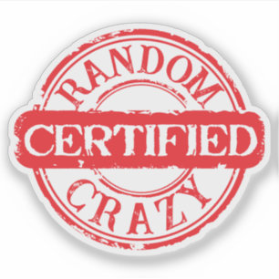 Sticker Timbre certifié aléatoire texte personnalisé fou