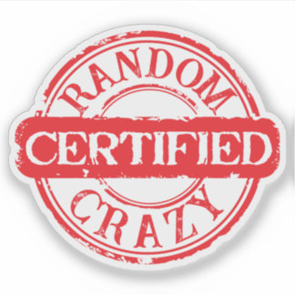Sticker Timbre certifié aléatoire texte personnalisé fou