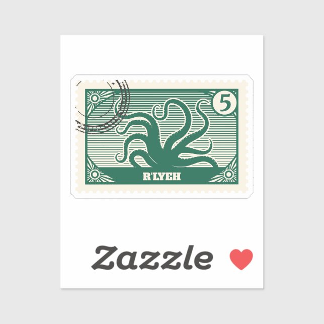 Sticker Timbre de poste de R'lyeh (Feuille)