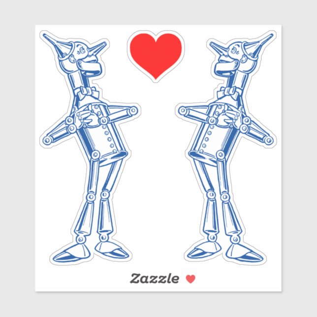 Sticker Tin Woodman debout Denslow Magasin merveilleux (Feuille)
