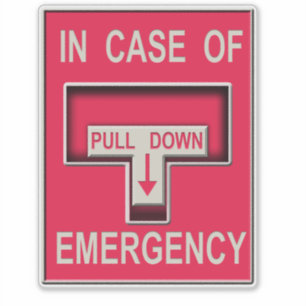Sticker Tirez vers le bas en Coque d'alarme d'urgence Fake