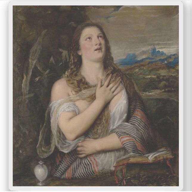 Sticker Titien (Tiziano Vecellio) - La Magdalène pénitente (Devant)