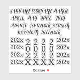 Sticker Titres d'année personnalisés Mois Planificateur Bu