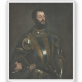 Sticker Tiziano Vecellio - Portrait d'Alfonso d'Avalos
