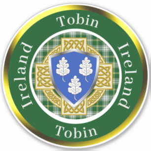 Sticker Tobin Irish Shield/Celtic Cross Personnalisé