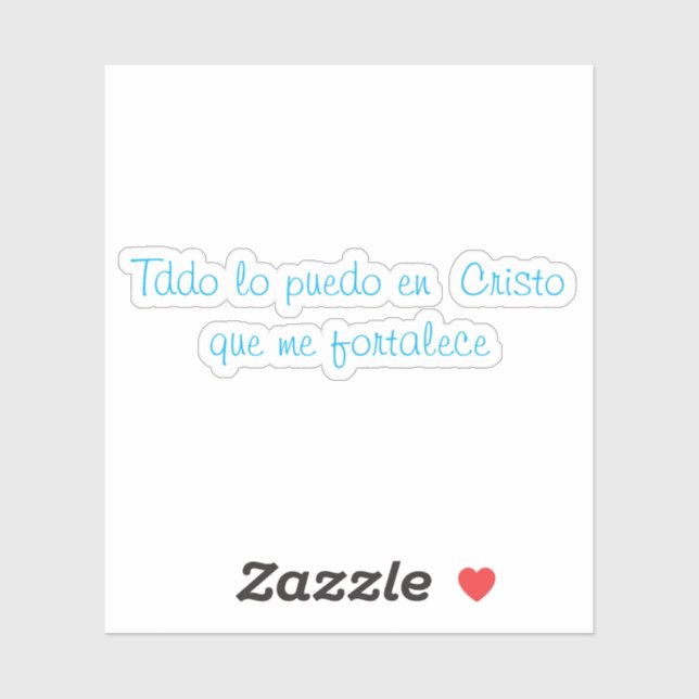 Sticker Todo lo puedo en cristo que me fortalece (Feuille)