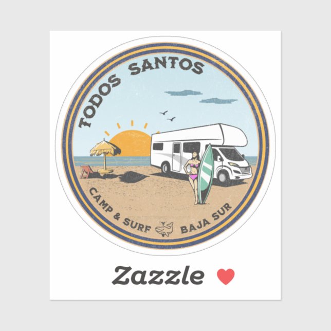 Sticker Todos Santos Baja California Sur Mexique (Feuille)