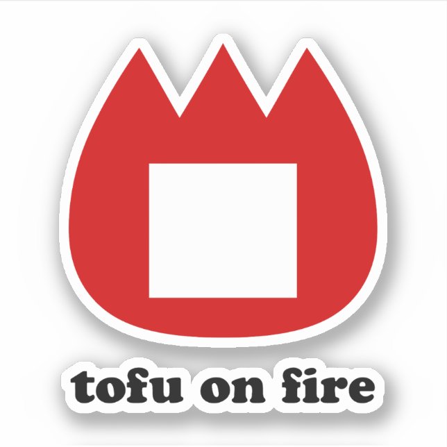Sticker 📛 tofu en feu (Devant)