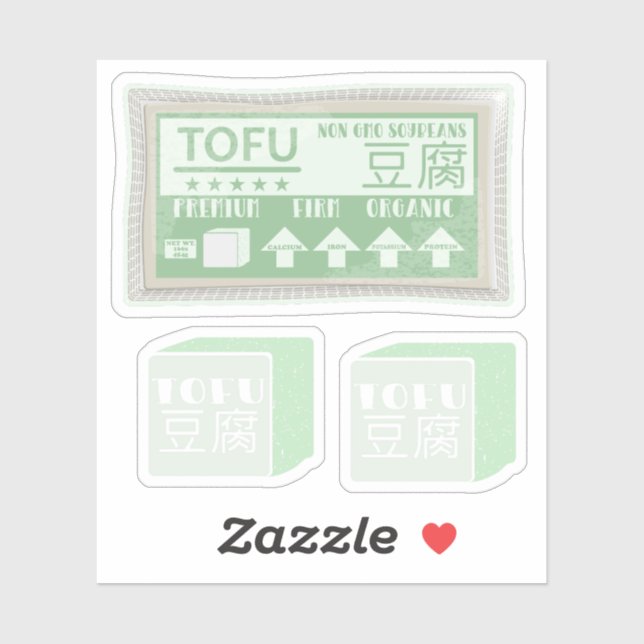 Sticker Tofu Pop art emballage alimentaire (Feuille)