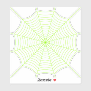 Sticker Toile d'araignée verte néon motif Halloween