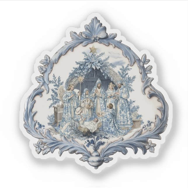 Sticker Toile vintage | Nativité Chinoiserie (Devant)