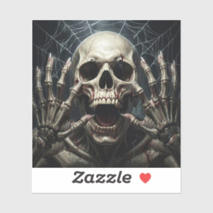 Sticker Toiles d'araignées, crâne et os Halloween effrayan