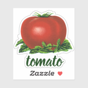 Sticker Tomate Rouge Mûr Vintage, Légumes et Fruits