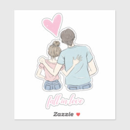 Sticker Tomber amoureux Couple avec personnalisable