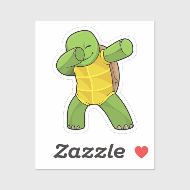 Sticker Tortue à Hip hop Dance Dab (Feuille)