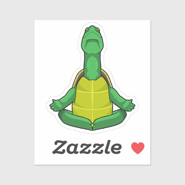 Sticker Tortue à la méditation de Yoga (Feuille)