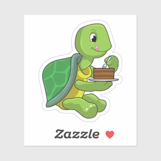 Sticker Tortue au gâteau (Feuille)