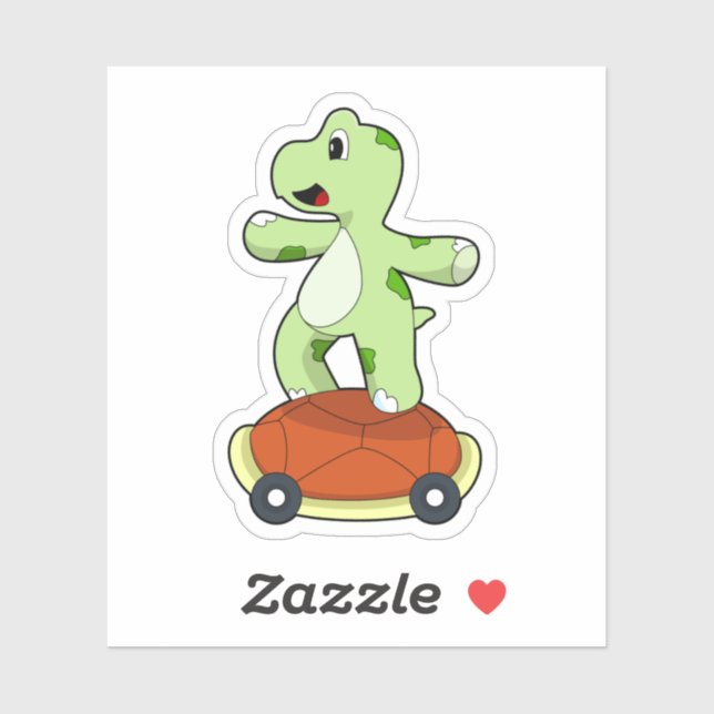 Sticker Tortue avec coquille en tant que skateboard (Feuille)